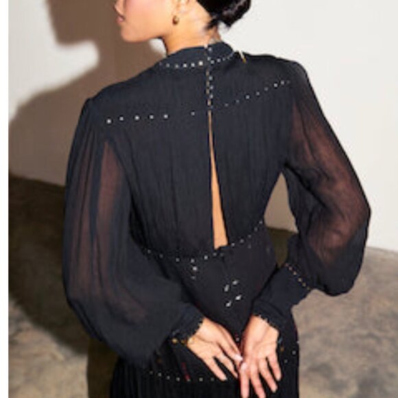 Gorgeous Black Studded Azelea  Maxi Dress from Never Fully Dressed NWT - Picture 3 of 6